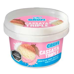 Cassata triple Frutilla, Crema y Chocolate Crufi 125gr