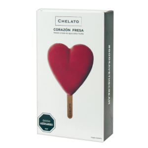 Paletas Corazón fresa Chelato 95grs